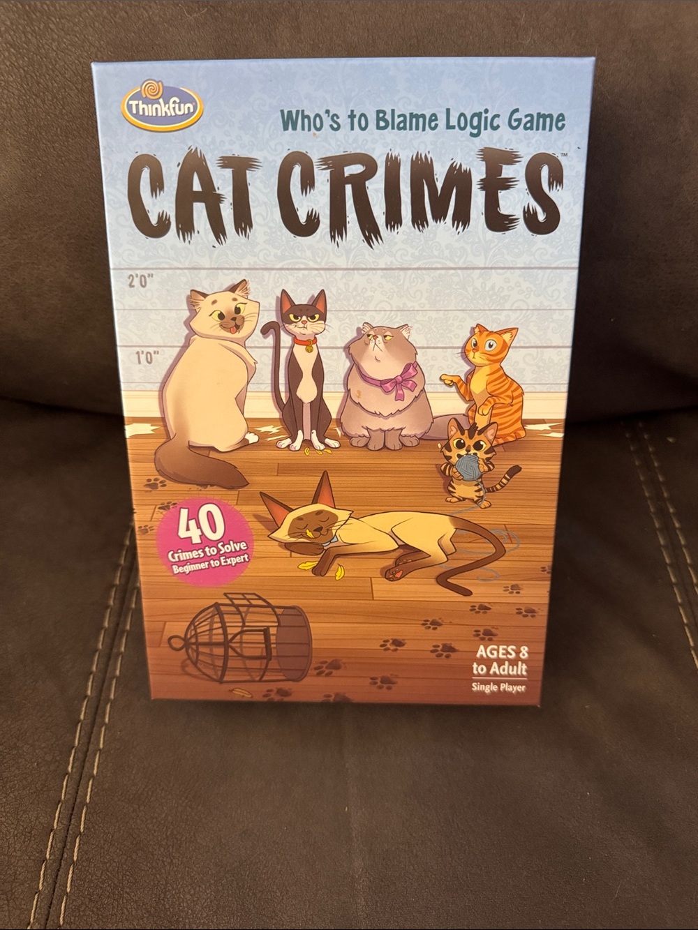 Think! Cat Crimes Logic Game - Blue and Brown Box
